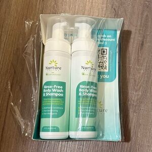 NEW Nurture rinse free Body Wash & Shampoo foam with aloe 2 Pack